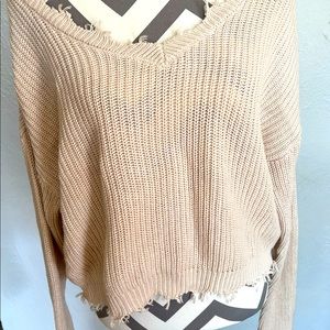 Jessica Simpson brand beige cropped sweater